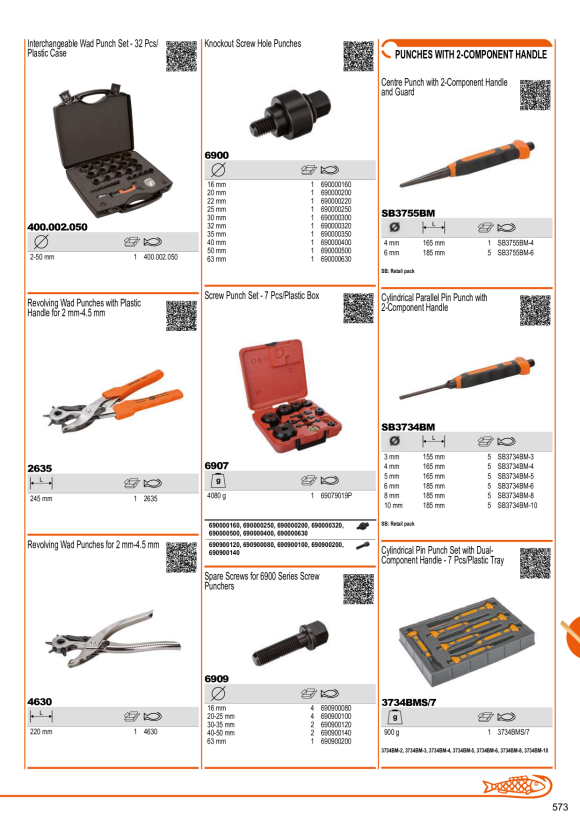 BAHCO 95 mm Handgriff für 2-20 mm Lochstanzen WPH 3-20