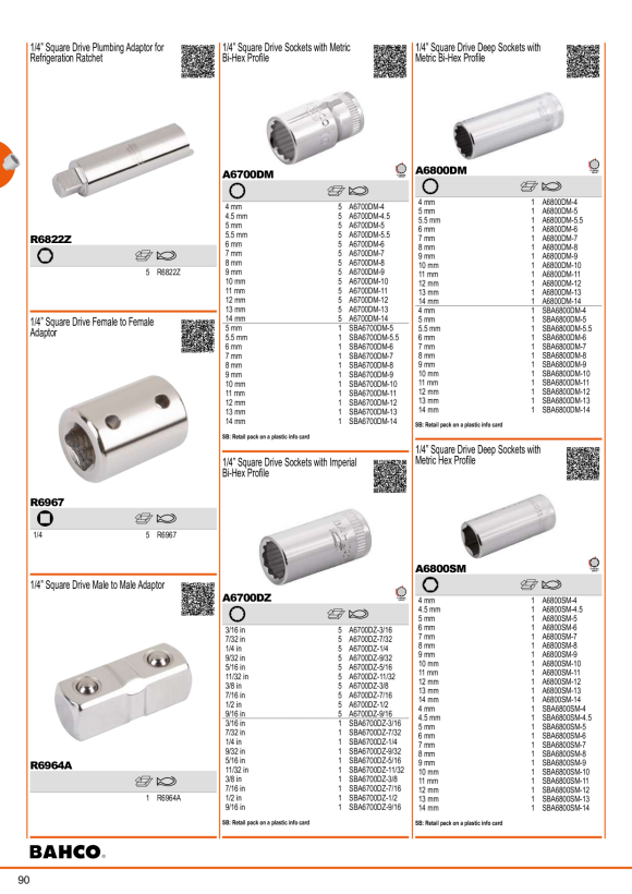 BAHCO 1/4” Quergriff, 125 mm 6954-5