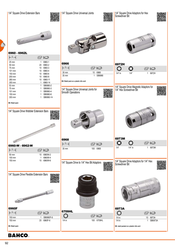 BAHCO Verlängerung 1/4”, 25 mm 6960-1