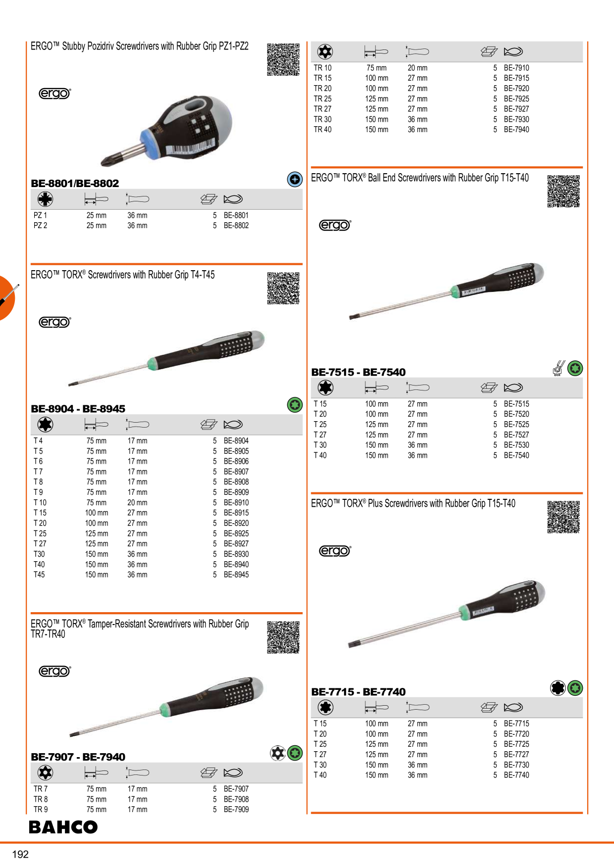 BAHCO Main Catalogue Tools Page 194