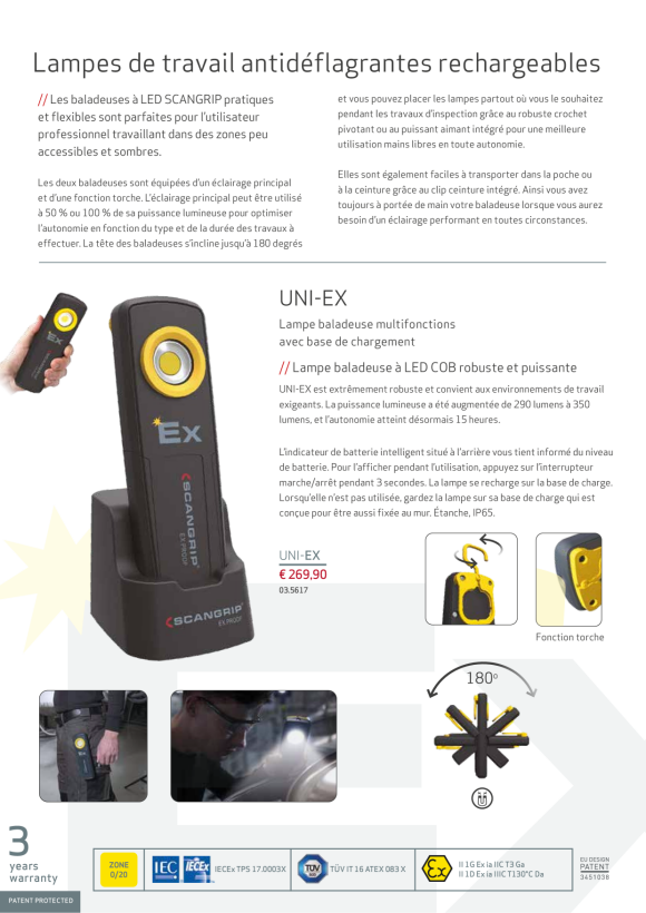 SCANGRIP MIDI-EX: Handheld EX PROOF work light 03.5611