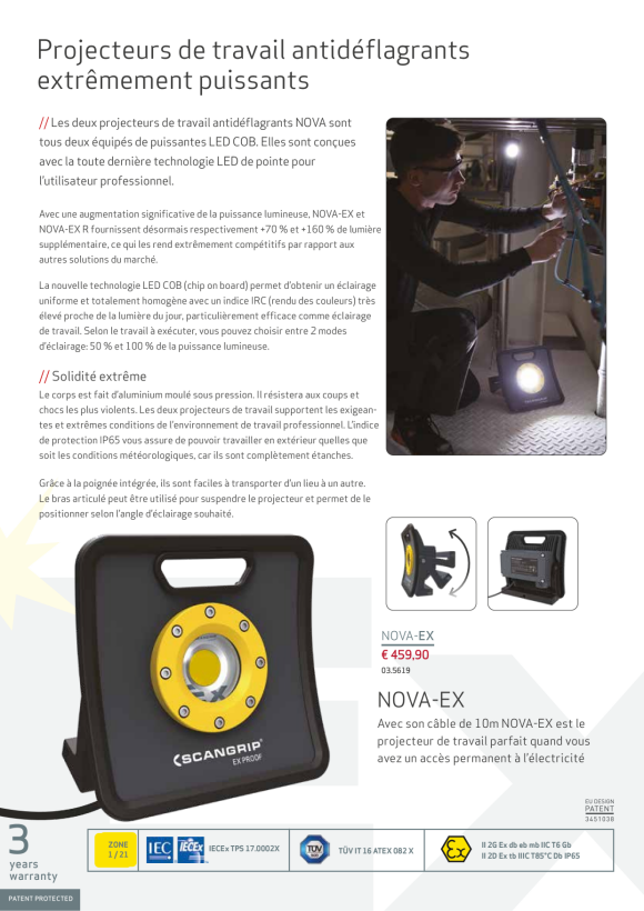 SCANGRIP MAGNET BRACKET EX: Bracket for mounting of the NOVA-EX lights on any magnetic surface 03.5616