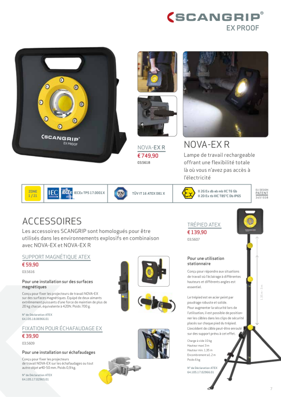 SCANGRIP MAGNET BRACKET EX: Bracket for mounting of the NOVA-EX lights on any magnetic surface 03.5616