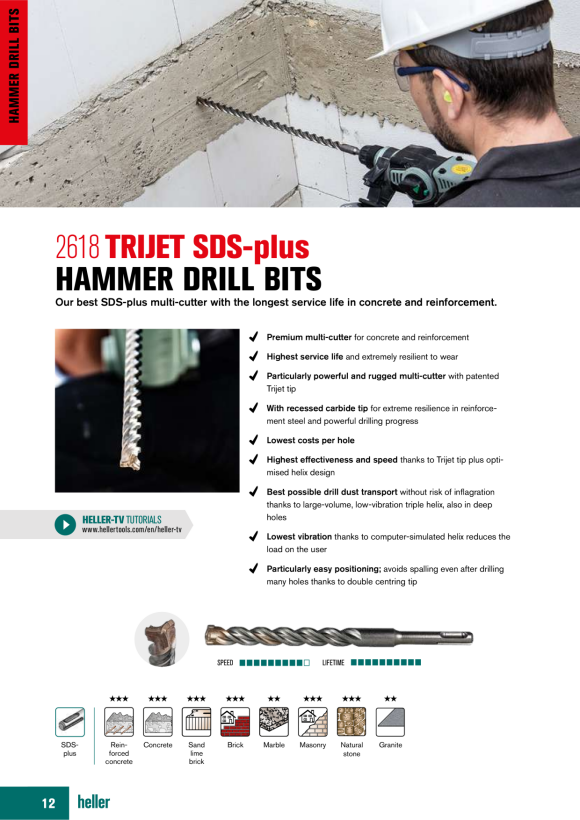 Heller Tools Trijet SDS-plus Hammerbohrer 28901