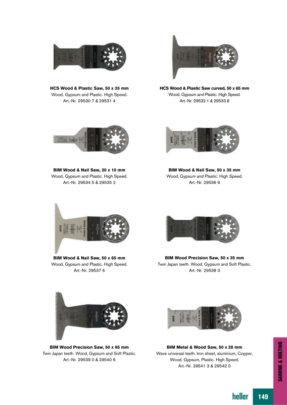 Heller Tools Starlock Blades BIM Holz Präzisionssäge, 50 x 65 mm 29539