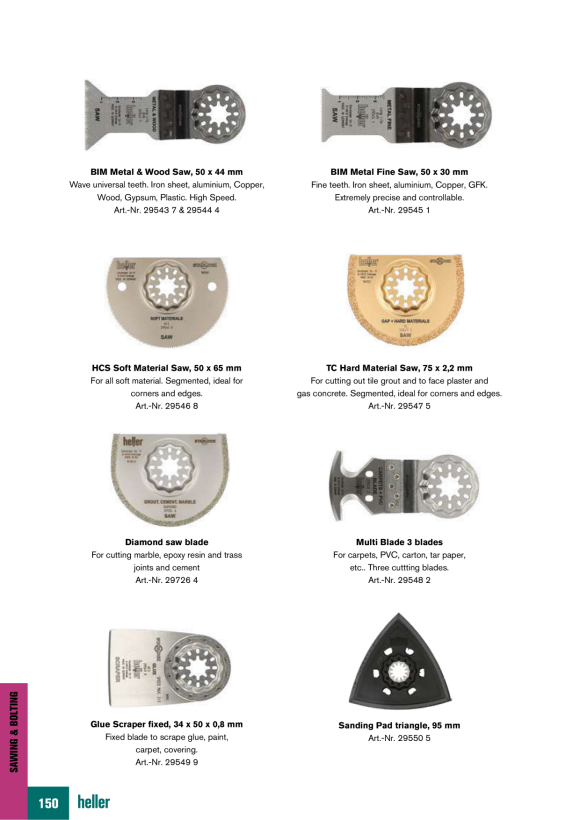 Heller Tools Starlock Blades Schleifblock in Dreiecksform zum Schleifen, 95 mm 29550