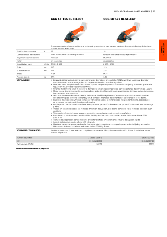 Fein Akku-Winkelschleifer ø 115 mm CCG 18-115 BL Select 71200162000