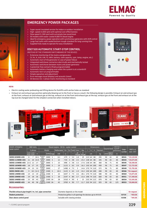 ELMAG Kit complet d’alimentation de secours SEDSS 9WDE-ASS 00566