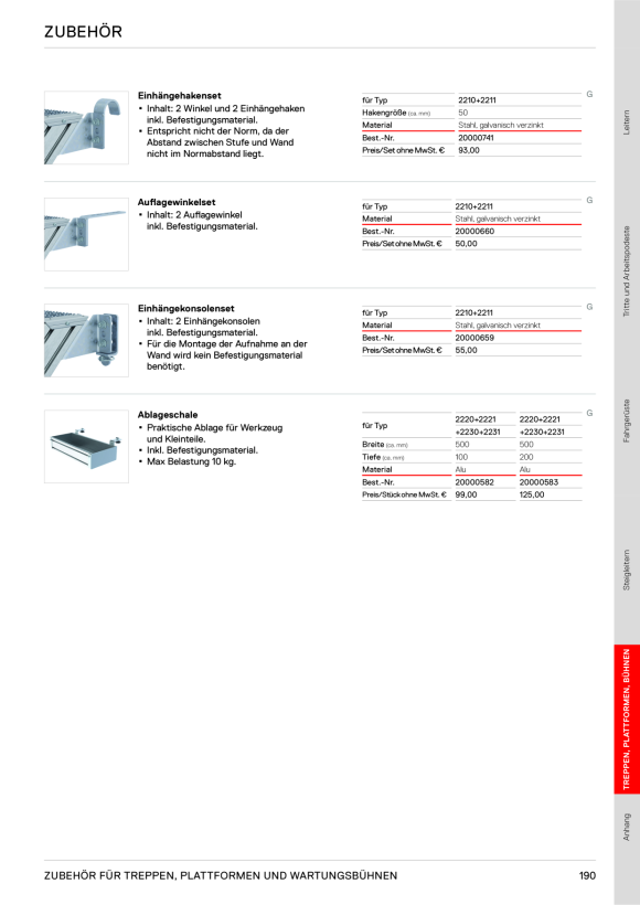 HYMER Einhängehakenset 50 mm, für 2210+2211 20000741
