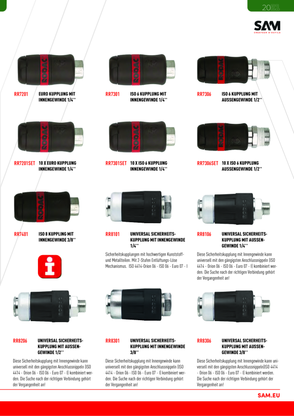 Rodac 10 x ISO 6 Kupplung Innengewinde 1/4" RR7301SET