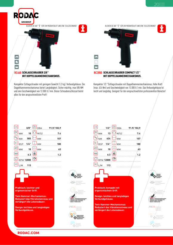 Rodac 1/2" Schlagschrauber compact RC2850