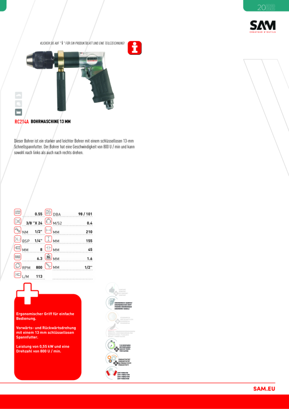 Rodac Aufladbare Handlampe mit 15-LEDs RALA750
