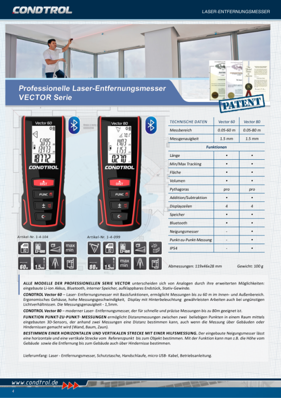 Condtrol Laser-Entfernungsmesser Vector 80 1-4-99