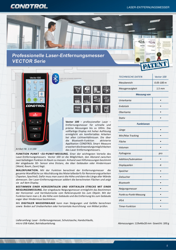 Condtrol Laser-Entfernungsmesser Vector 80 1-4-99