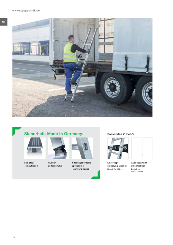 MUNK Rung straight ladder 350 mm wide without stabiliser 8 rungs 11149