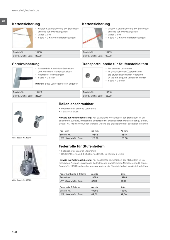 MUNK Screw-on castors for 58 mm side-rail 19846