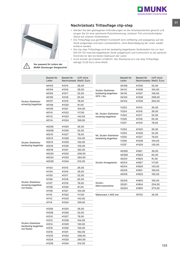MUNK Retrofit stabiliser 1.2 m for aluminium ladders with flag-shaped cross-piece 98 x 35 mm 30379