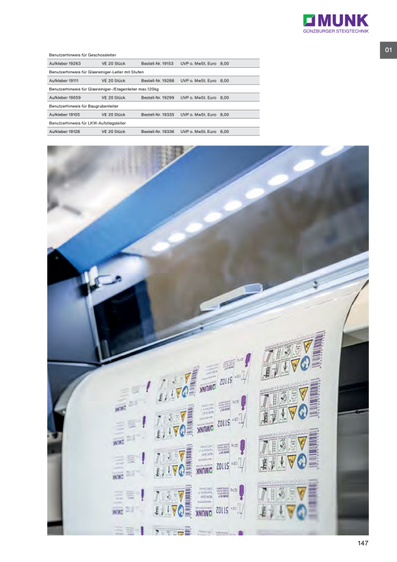 MUNK Information sticker for folding ladders, 2-section Sticker 19029 19148