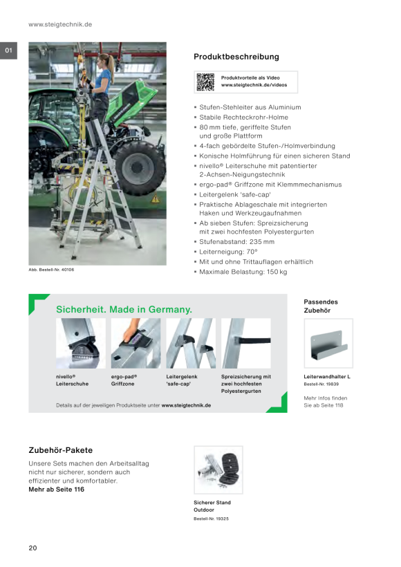 MUNK Single-sided stepladder 7 steps 40107