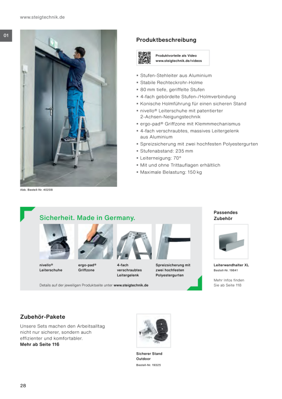 MUNK Double-sided stepladder 2x14 steps 40228
