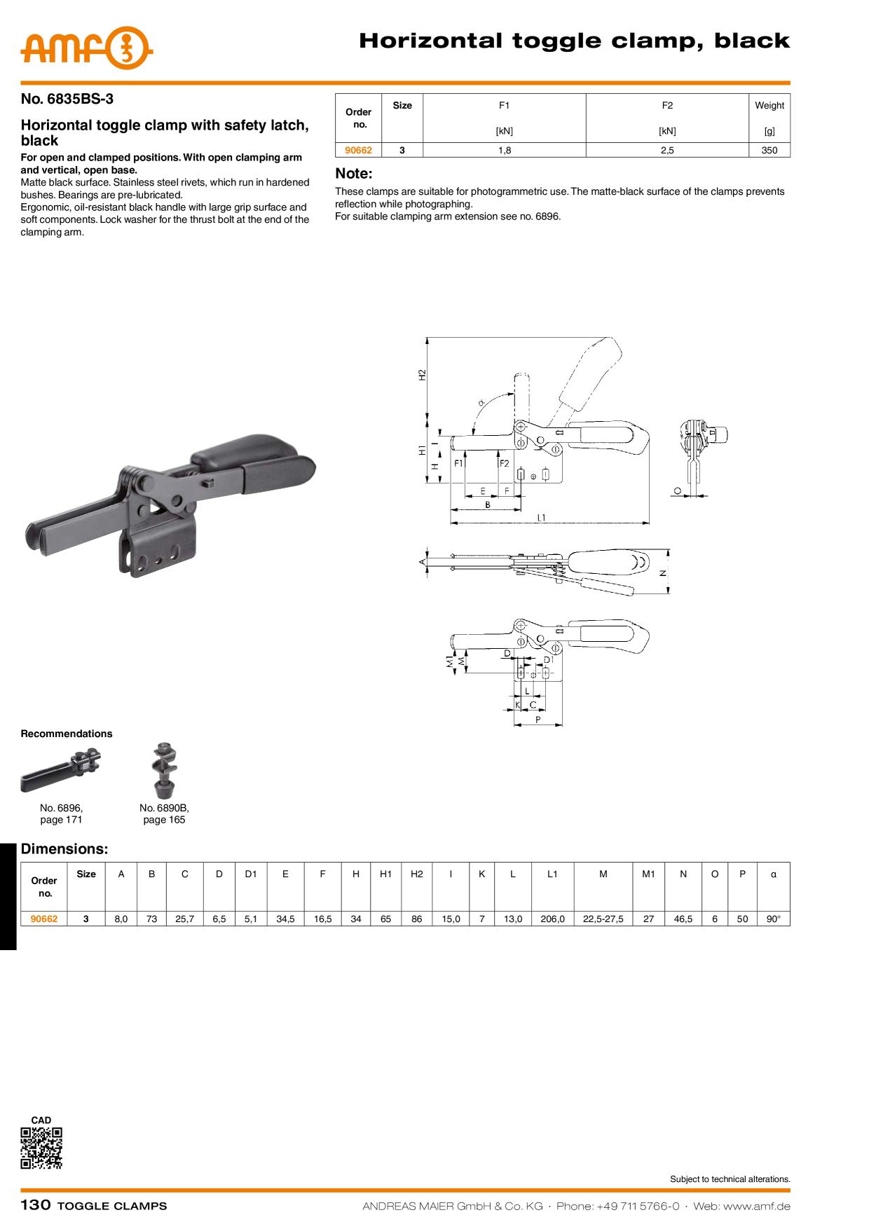 AMF 6820P2 pneumatic clamp 559793 4020772020972 4020772020972288