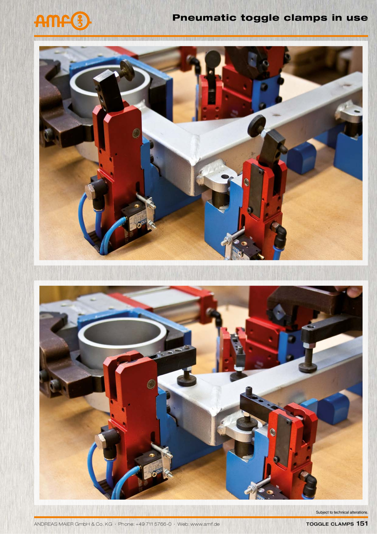 AMF Swing clamp No.6829B BR25 pneumatic block version 91520