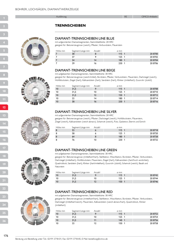CIMCO Korund-Trennscheibe Stein Durchmesser 115 208920