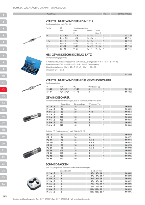 CIMCO Verstellbare Windeisen DIN 1814, Grösse 2 207153
