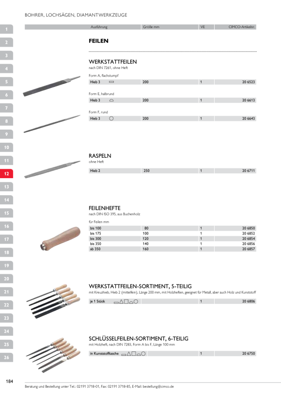 CIMCO Raspeln DIN 7263 Hieb 2, 250mm 206711