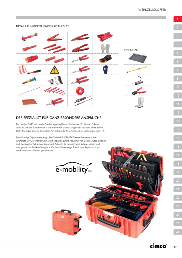 CIMCO Werkzeugkoffer E-Mobilität 176836