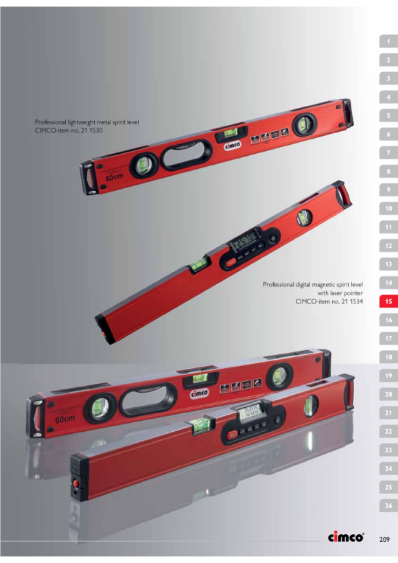 CIMCO Professionelle digitale Magnetwasserwaage, mit Laserpointer 211534