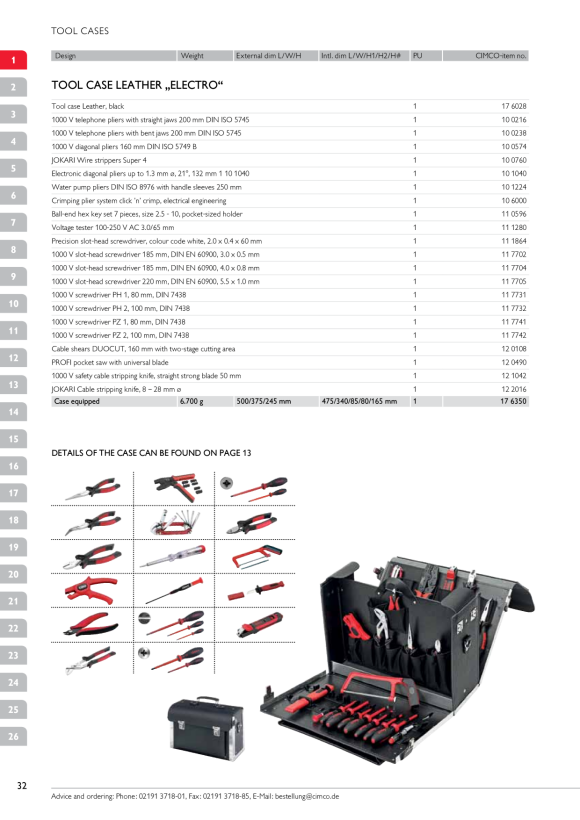 CIMCO Bestückter Werkzeugkoffer Diamant 35 Elektro 170431