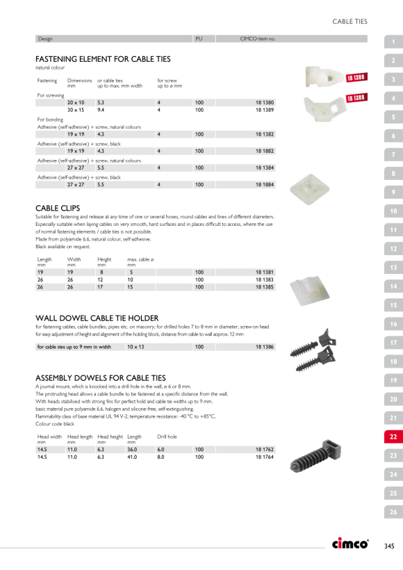 CIMCO Kabelclip, selbstklebend 181385