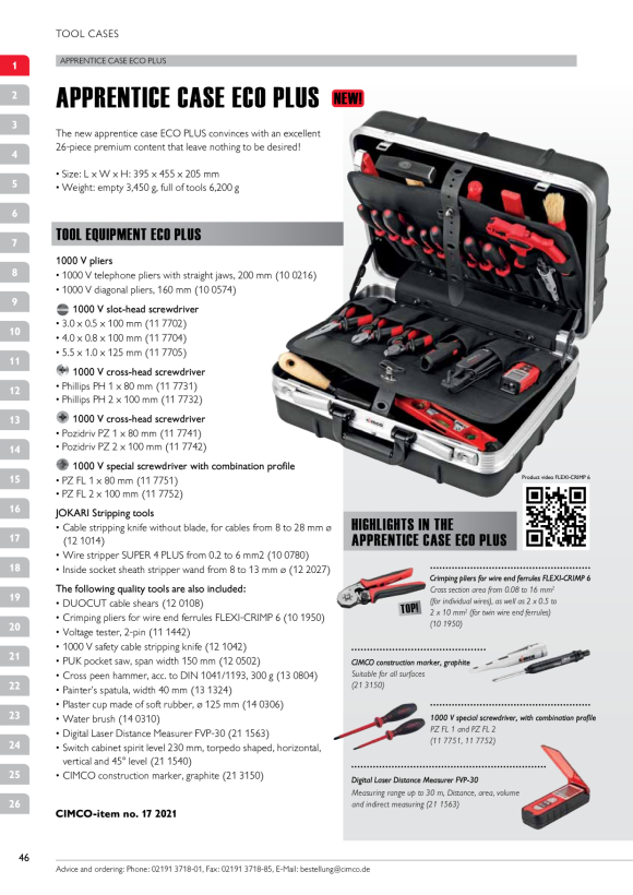 CIMCO Lehrlingskoffer ECO Plus 172021