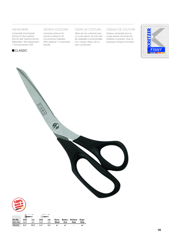 Kretzer Scheren FINNY CLASSIC Näh-/Universalschere 762015
