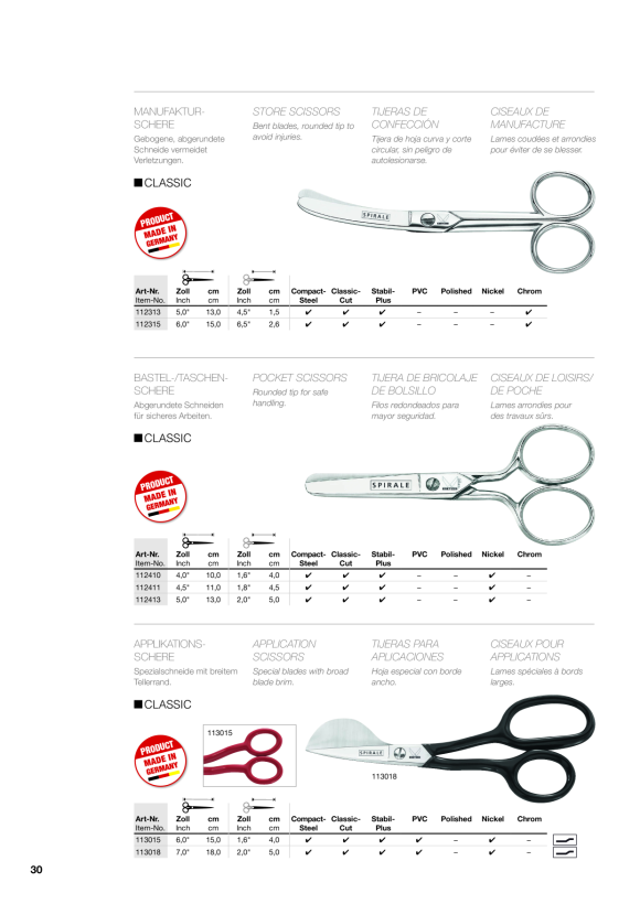 Kretzer Scheren SPIRALE Taschenschere 112411