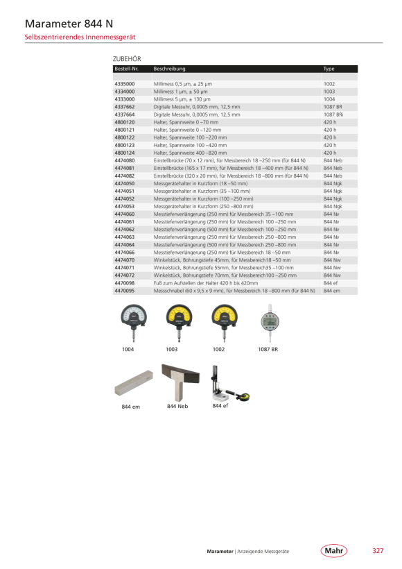 Mahr 844 N Innenmessgerät im Set 250-800 mm m.K. 4474005