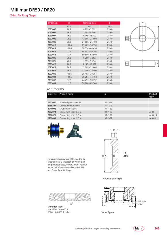 Mahr hose compl. 2m, 1250:1 - 8000:1 displays 2202075