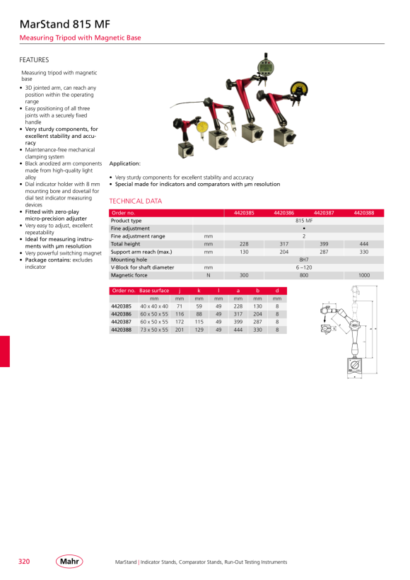 Mahr 815 XP measuring linkage, 0 4424015