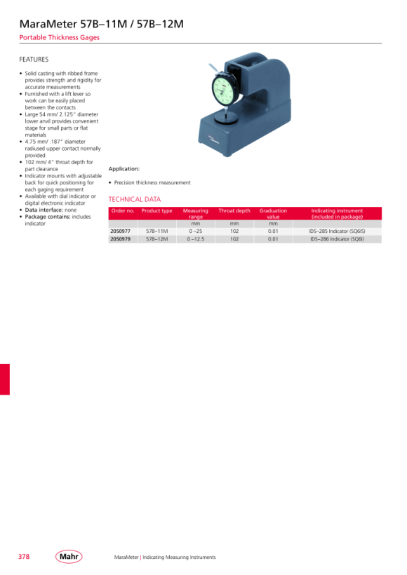 Mahr 838 TA Outs.Meas.Gage 0-20 mm res 0,01mm max.depth 85mm w.c. 4495552