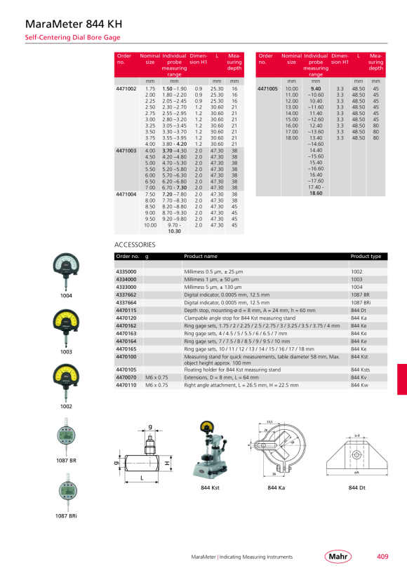 Mahr Calibro interno 844 KH, intramess 1,5-4,2 mm 4471002