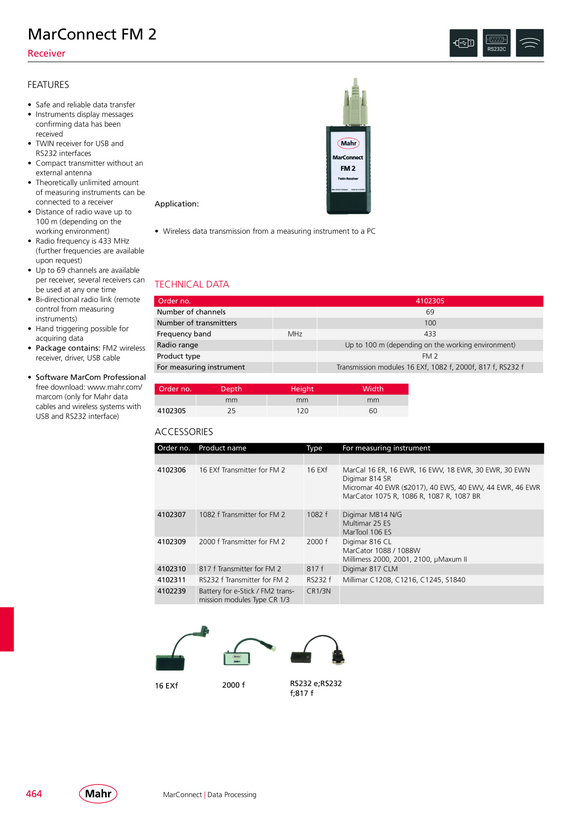 Mahr MC-I data connection cable, USB including software 4102782