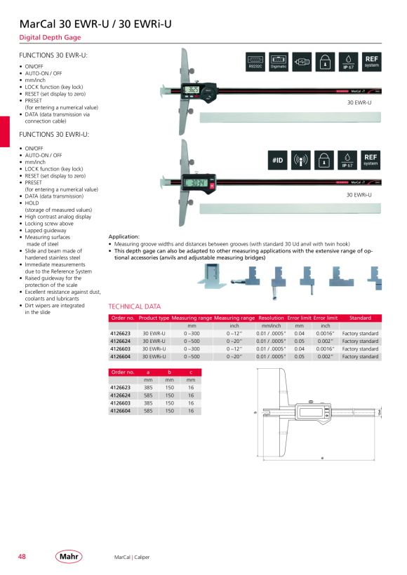 Mahr Insert de sonde interchangeable 30 EUb, avec pointe de mesure Ø 2 x 8 mm 4126633