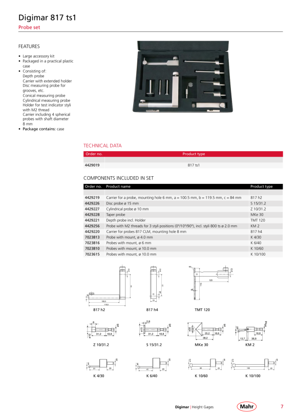 Mahr 817 CLT-2D Height-Gage Digimar 0-1000 mm 4429602