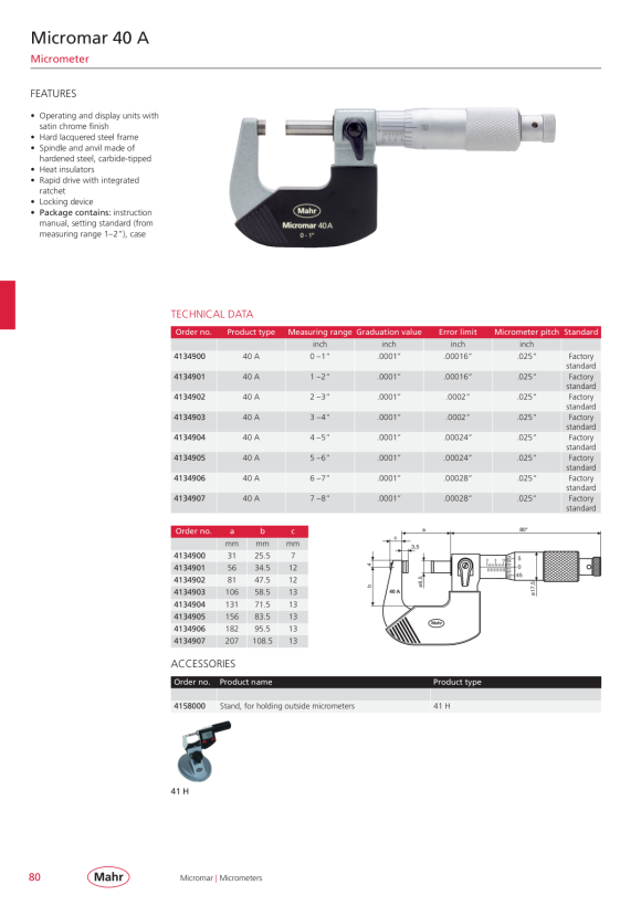 Mahr 40 A mikrometr 5-6? malované mk 4134905