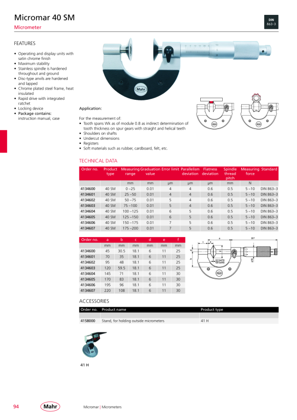 Mahr 40 EWRi-S Digital Micrometer 50-75mm/2-3” iwi w.c. 4157143