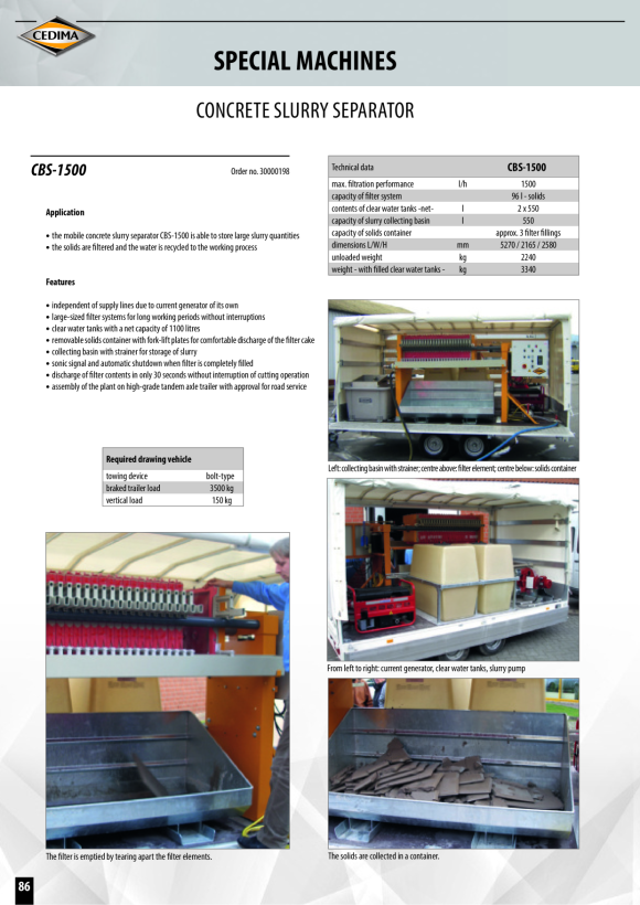 Cedima CBS-1500 4x2,1m starr RAL1007 30000198