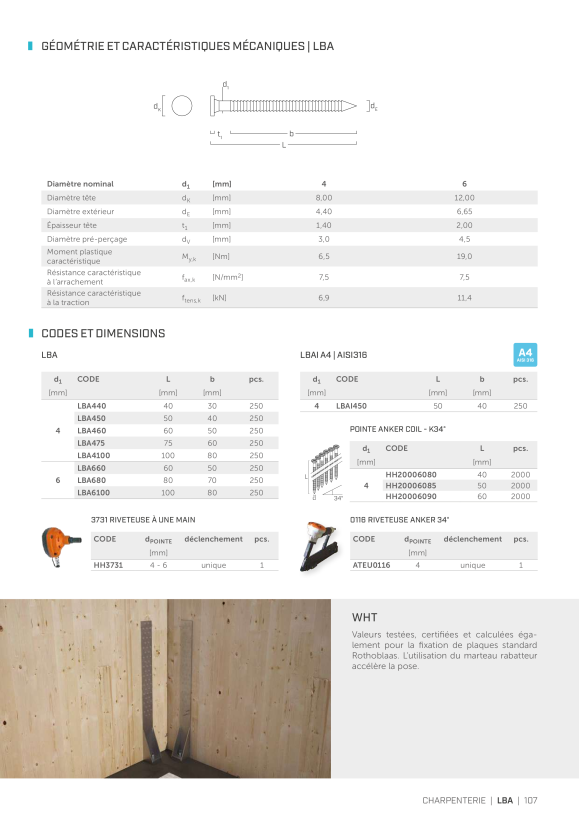 RothoBlaas *CLOU D’ANCRAGE K34° 4X60 HH20006090