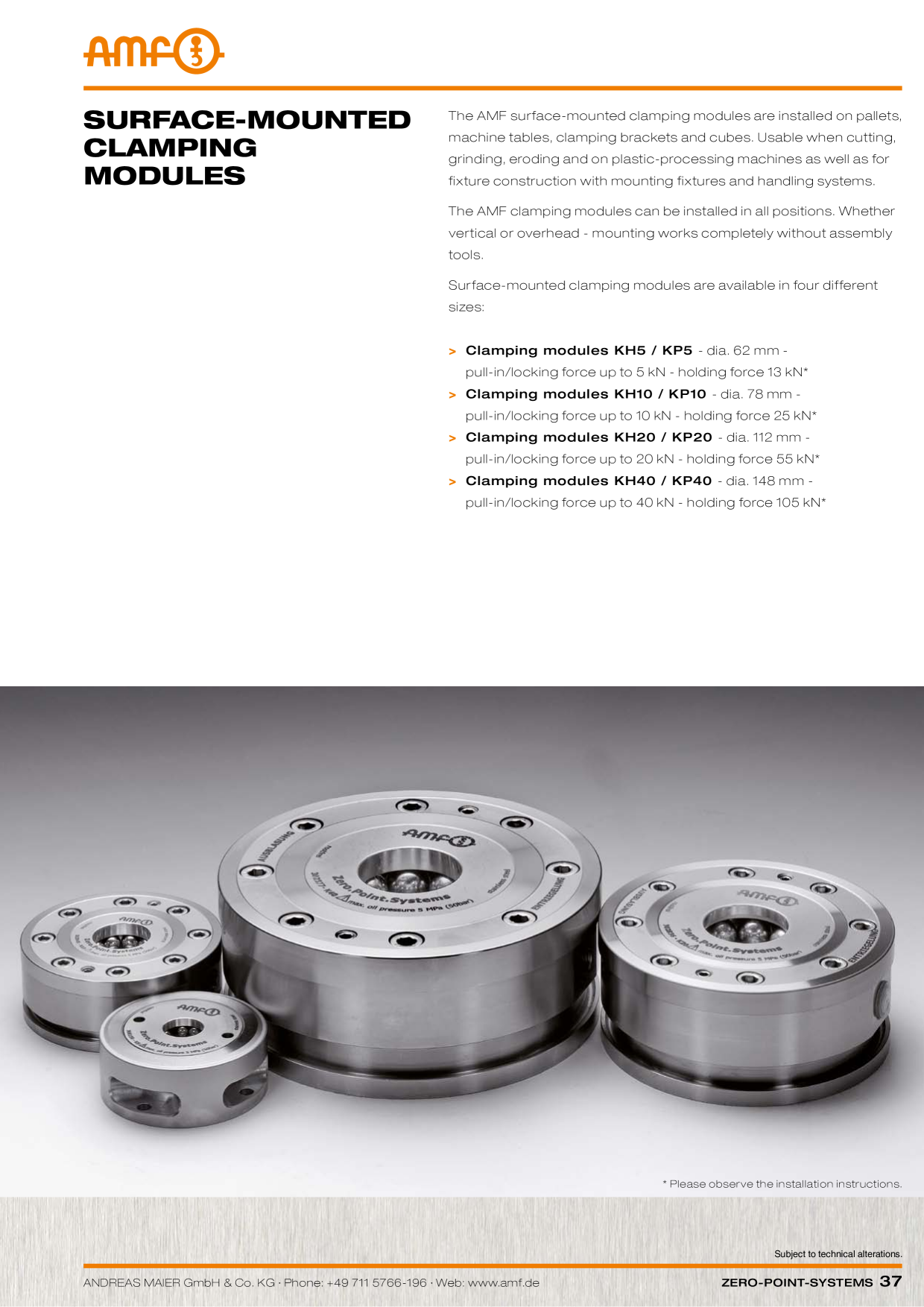 AMF Catalogue ZEROPOINT SYSTEMS Page 37