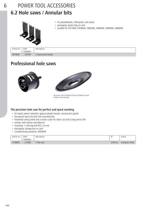 Wolfcraft Lochsäge verstellbar, Spots 5986000